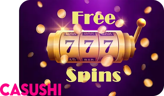 Casushi Online Casino free spins offers page showing available promotions for UK players