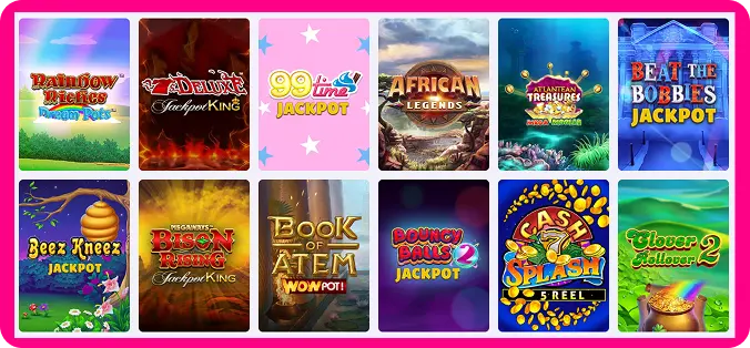 Casushi Online Casino progressive jackpot games showing slots with growing prize pools