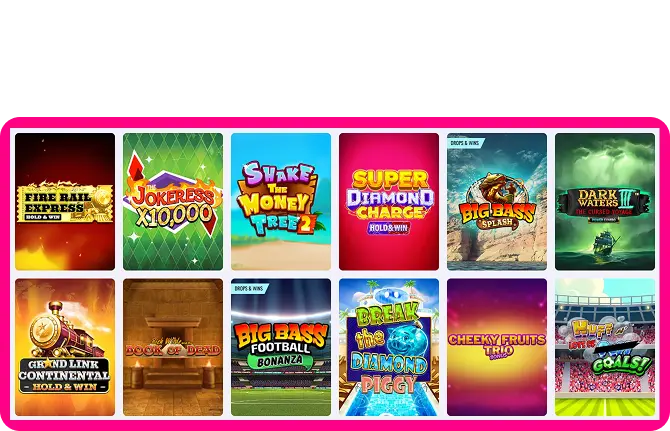Casino Casushi slots collection showing popular slot games