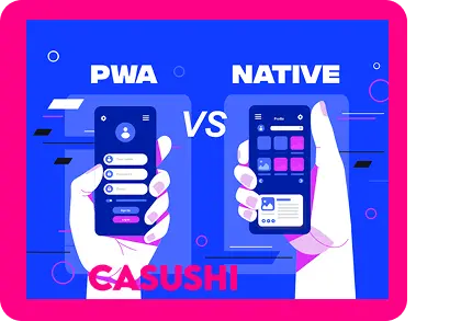 Casino Casushi PWA version showing mobile access options for different devices
